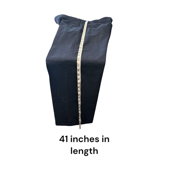 Louis Roth Navy Windowpane Mens Suit Jacket & Trousers Set With Buckle Detail - Picture 12 of 16